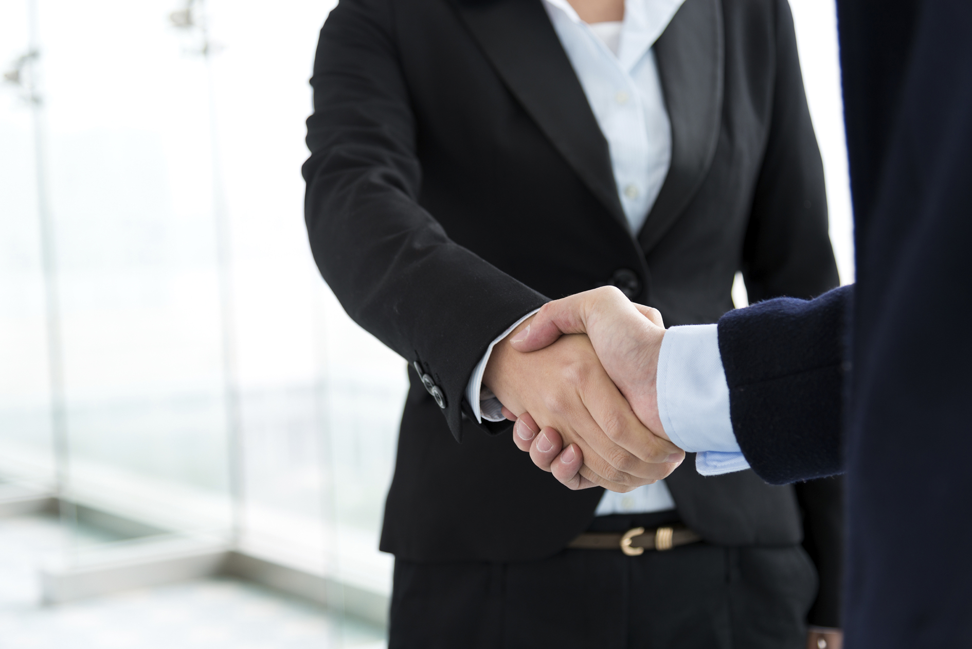 Closeup of business handshake.